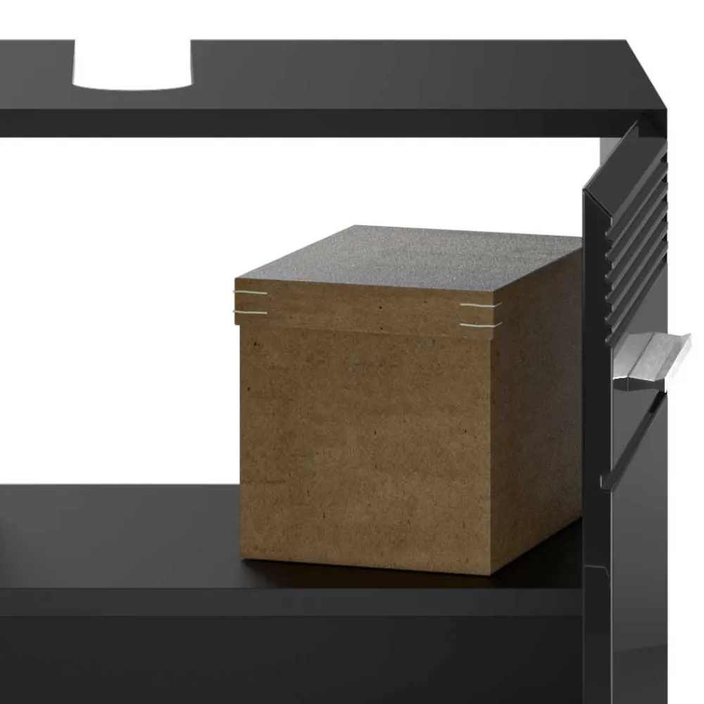 Wohnen Waschbecken Unterschrank in Schwarz Hochglanz - Culina