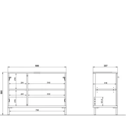 Wohnen Badschränke*Waschbecken Unterschrank in Hellgrau - Dolida