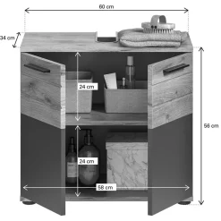 Wohnen Waschbecken Unterschrank 2-türig - Depart