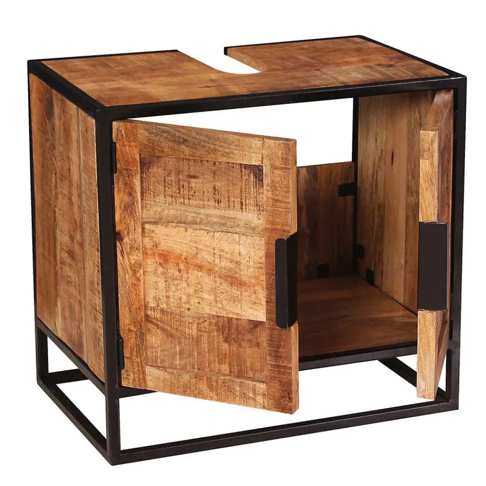 Wohnen Waschbecken Unterschrank aus Massivholz - Evradon