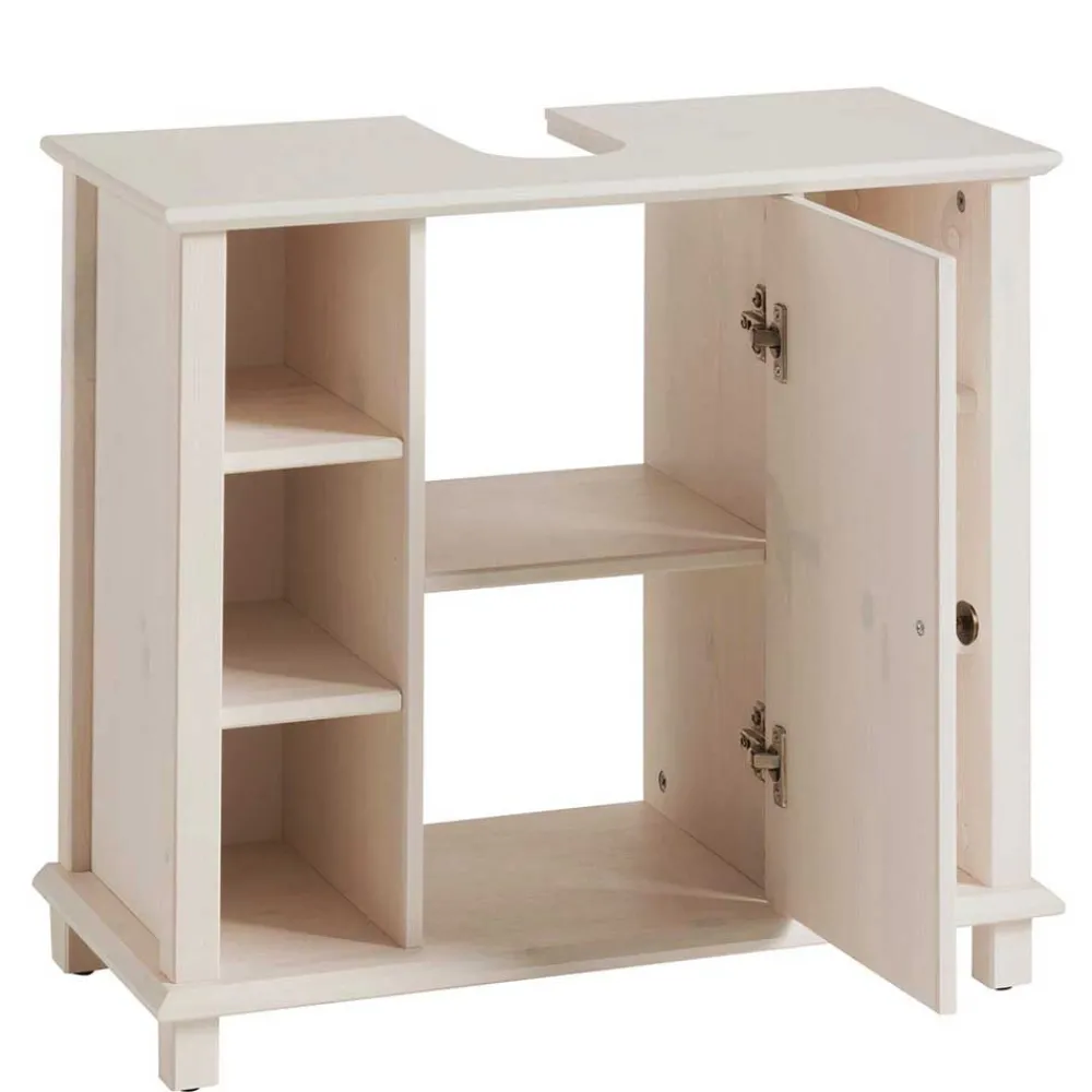 Wohnen Waschtisch|Waschbeckenunterschränke*Waschbeckenschrank aus Holz in Weiß - Cilao