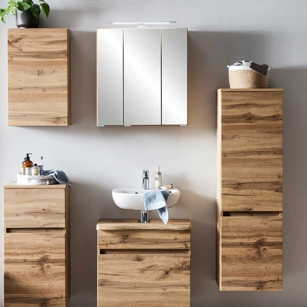 Wohnen Waschbeckenschrank in Holzoptik Wildeiche - Drumias