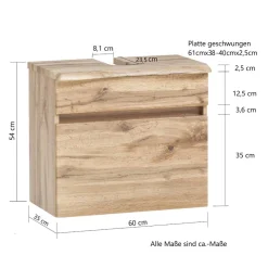 Wohnen Waschbeckenschrank in Holzoptik Wildeiche - Drumias