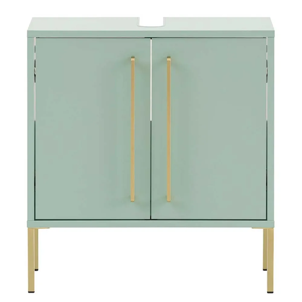 Wohnen Waschtisch|Waschbeckenunterschränke*Waschbeckenschrank in Mintgrün & Gold - Aparcian
