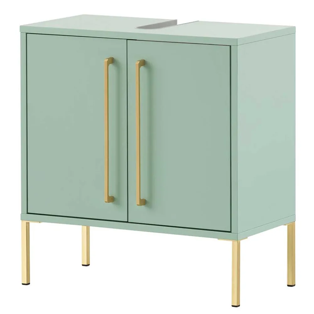 Wohnen Waschtisch|Waschbeckenunterschränke*Waschbeckenschrank in Mintgrün & Gold - Aparcian