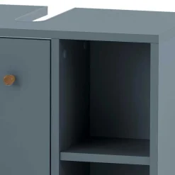 Wohnen Waschtisch|Waschbeckenunterschränke*Waschbeckenschrank in Petrol Blau & Eiche - Matrera