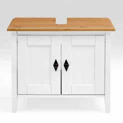 Wohnen Waschbeckenschrank in Weiß & Kiefer Lauge - Sibiuta