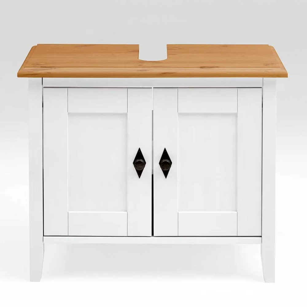 Wohnen Waschbeckenschrank in Weiß & Kiefer Lauge - Sibiuta