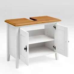 Wohnen Waschbeckenschrank in Weiß & Kiefer Lauge - Sibiuta