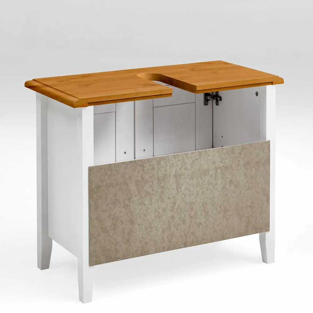 Wohnen Waschbeckenschrank in Weiß & Kiefer Lauge - Sibiuta