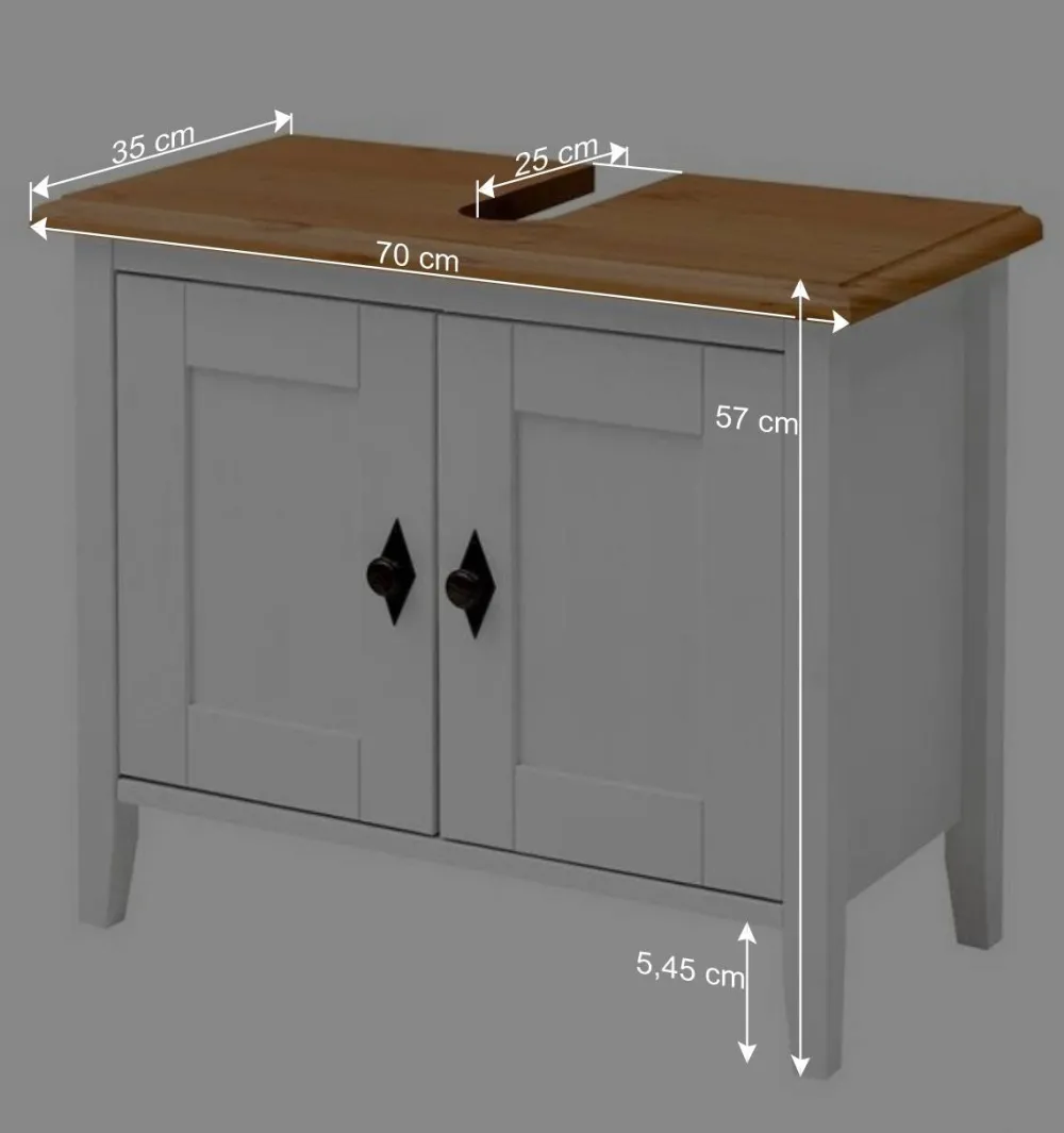 Wohnen Waschbeckenschrank in Weiß & Kiefer Lauge - Sibiuta