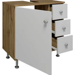 Wohnen Waschbeckenschrank mit drei Schubladen & Tür - Nelani I