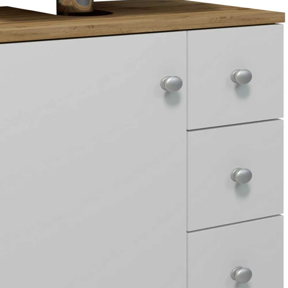 Wohnen Waschbeckenschrank mit drei Schubladen & Tür - Nelani I