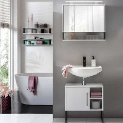 Wohnen Waschbeckenschrank mit Spiegelschrank Set - Ismilav (zweiteilig)