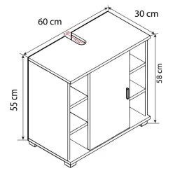 Wohnen Waschbeckenschrank mit Tür und sechs Fächern - Musone