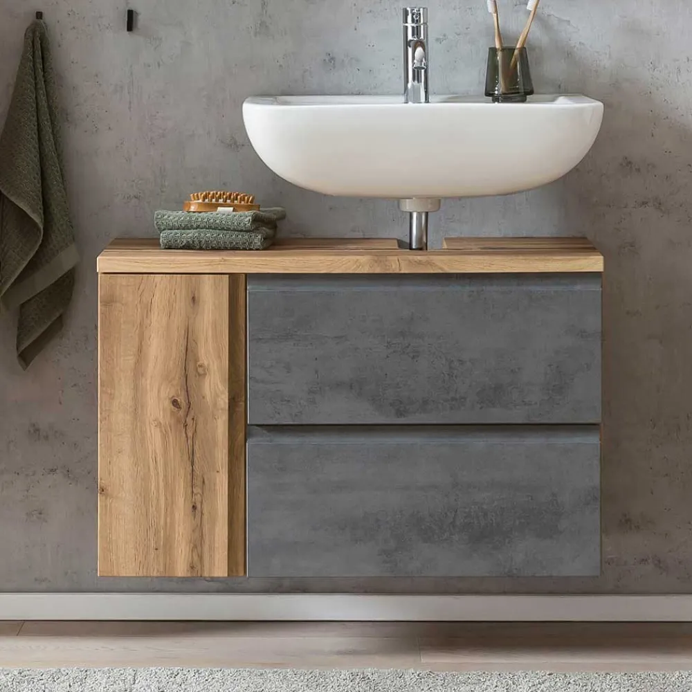 Wohnen Waschbeckenschrank mit Tür & Klappe & Schublade - Mia