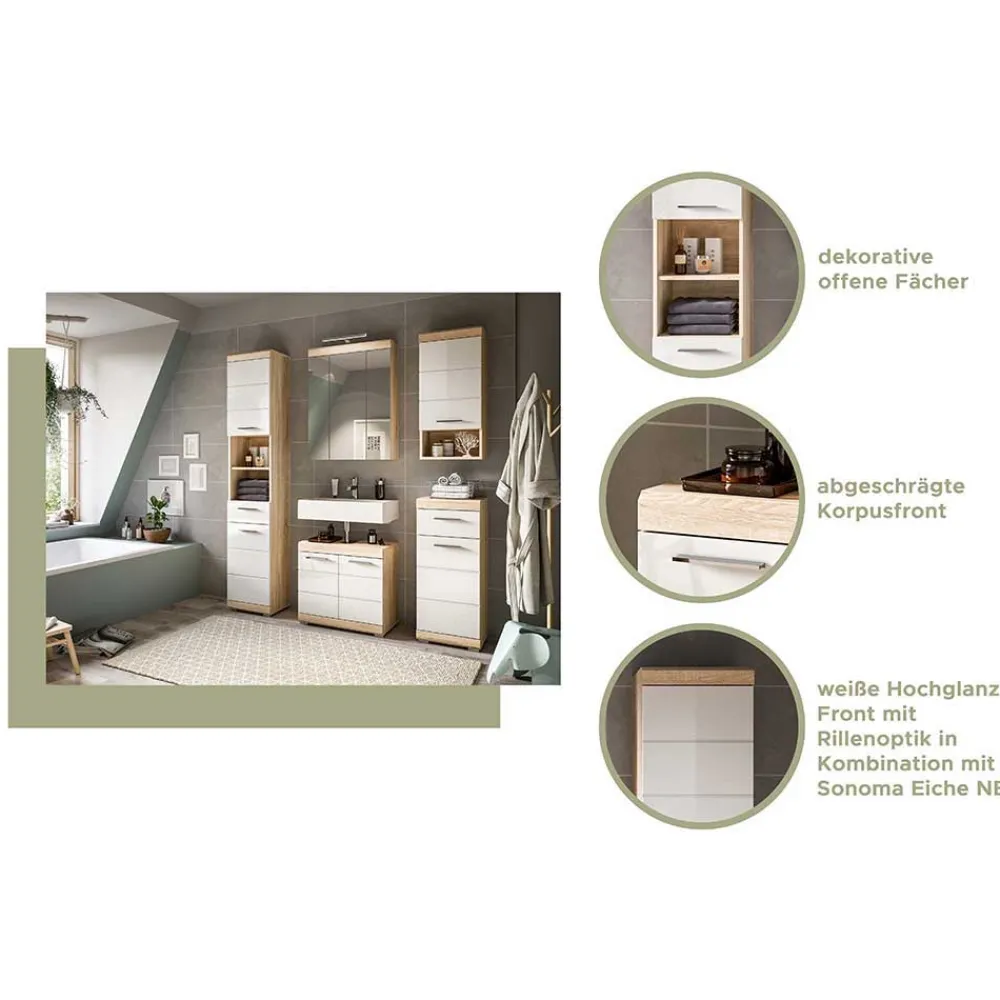 Wohnen Waschbeckenunterschrank 60 cm breit - Calbanyara