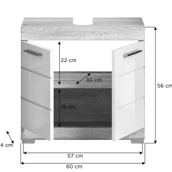Wohnen Waschbeckenunterschrank 60 cm breit - Calbanyara