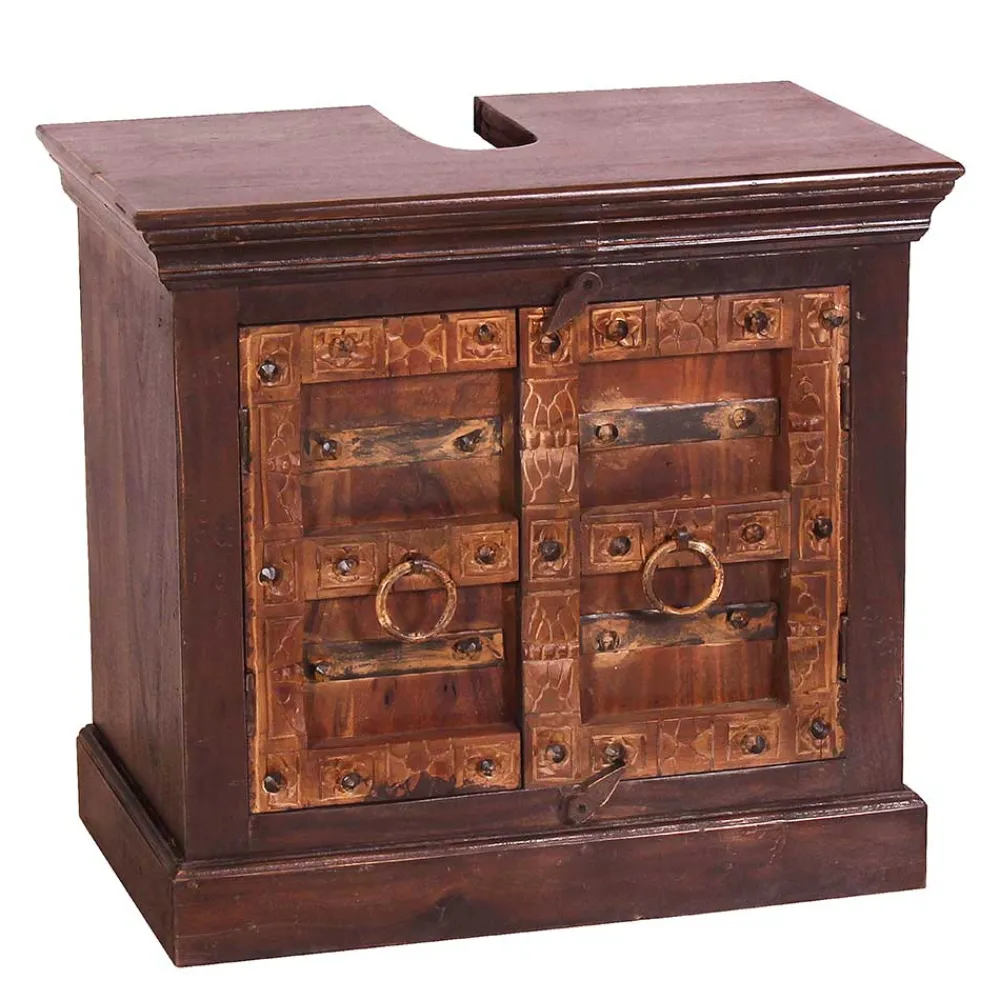 Wohnen Waschbeckenunterschrank aus Recyclingholz - Solapura