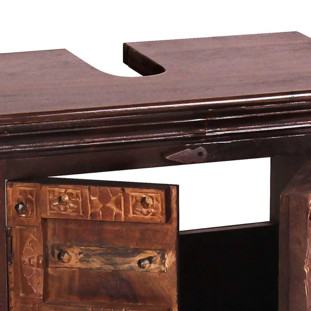 Wohnen Waschbeckenunterschrank aus Recyclingholz - Solapura