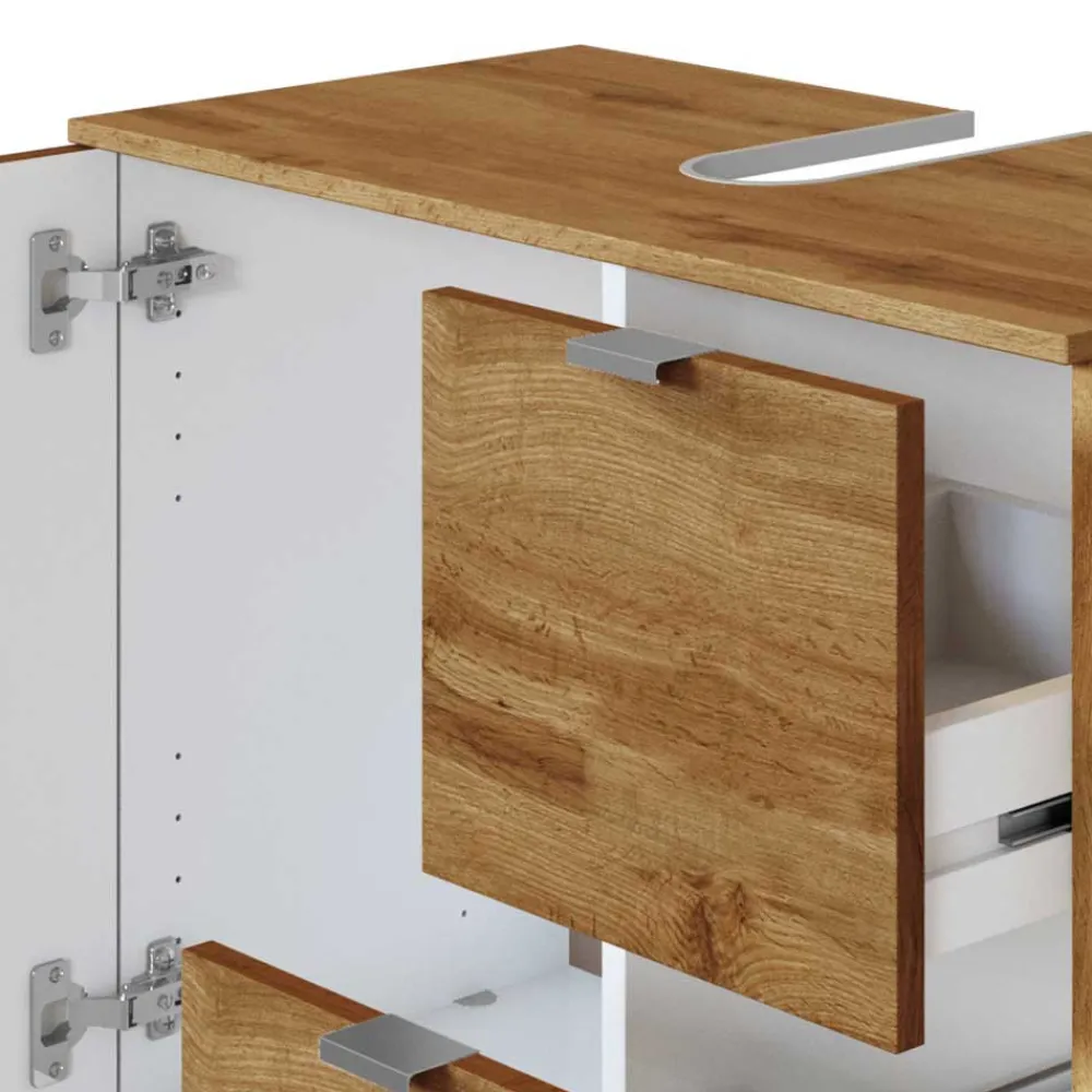 Wohnen Waschtisch|Waschbeckenunterschränke*Waschbecken-Unterschrank in Wildeiche Holzoptik - Sucaeva