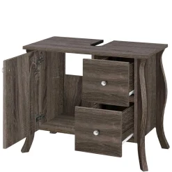 Wohnen Badschränke|Waschtisch*Waschbeckenunterschrank in Eiche Grau Holz Dekor - Fionora