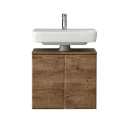 Wohnen Waschbeckenunterschrank in Eiche Dunkel Holzoptik - Miss X