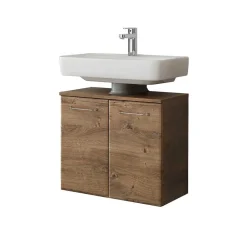 Wohnen Waschbeckenunterschrank in Eiche Dunkel Holzoptik - Miss X