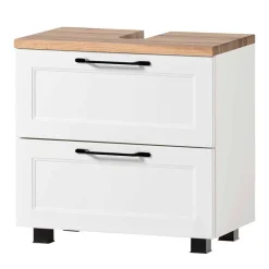 Wohnen Waschbeckenunterschrank in Weiß mit Wildeiche - Gyatso