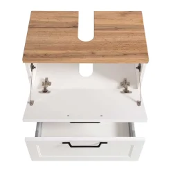 Wohnen Waschbeckenunterschrank in Weiß mit Wildeiche - Gyatso