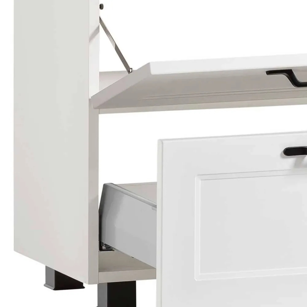 Wohnen Waschbeckenunterschrank in Weiß mit Wildeiche - Gyatso