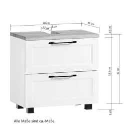 Wohnen Waschbeckenunterschrank in Weiß mit Wildeiche - Gyatso