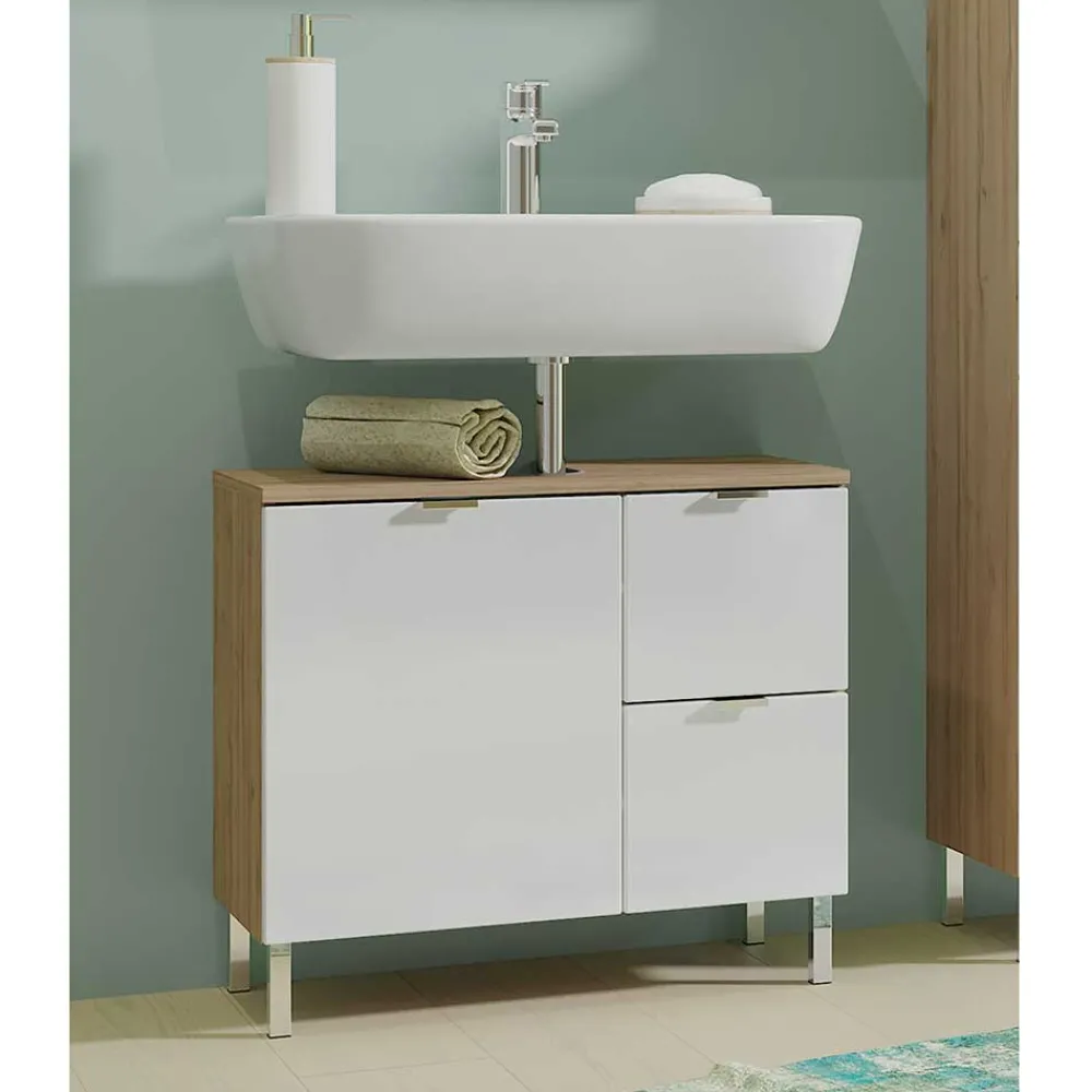 Wohnen Waschbeckenunterschrank in Weiß Glanz - Narilos