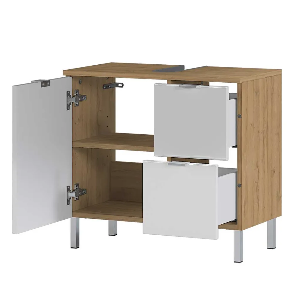 Wohnen Waschbeckenunterschrank in Weiß Glanz - Narilos