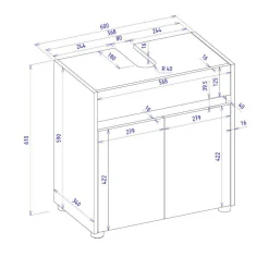 Wohnen Badschränke|Waschtisch*Waschbeckenunterschrank in Anthrazit - Ahilav