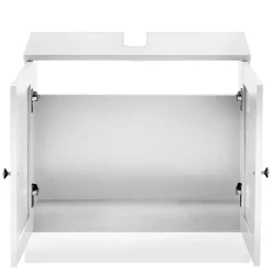 Wohnen Waschtisch|Waschbeckenunterschränke*Waschbeckenunterschrank in Weiß mit Metallgriffen - Gorgona