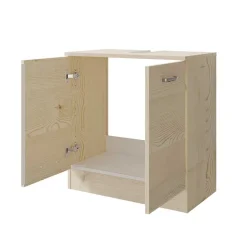 Wohnen Waschtisch|Waschbeckenunterschränke*Waschbeckenunterschrank in hellem Holzdekor Pinie - Nova