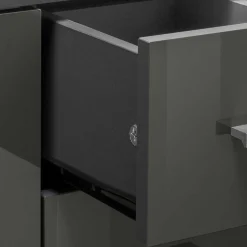 Wohnen Waschtisch|Waschbeckenunterschränke*Waschbeckenunterschrank in Grau glänzend - Ulivia