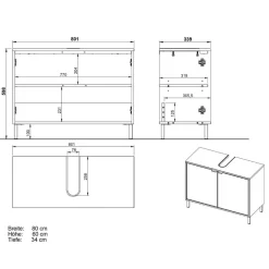 Wohnen Badschränke*Waschbeckenunterschrank in Weiß - Nadals