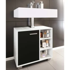 Wohnen Waschbeckenunterschrank in Schwarz Weiß - Musone