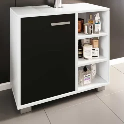 Wohnen Waschbeckenunterschrank in Schwarz Weiß - Musone