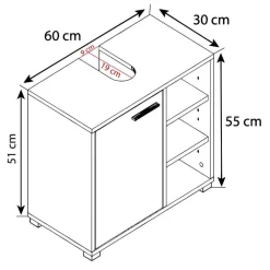 Wohnen Waschbeckenunterschrank in Schwarz Weiß - Musone