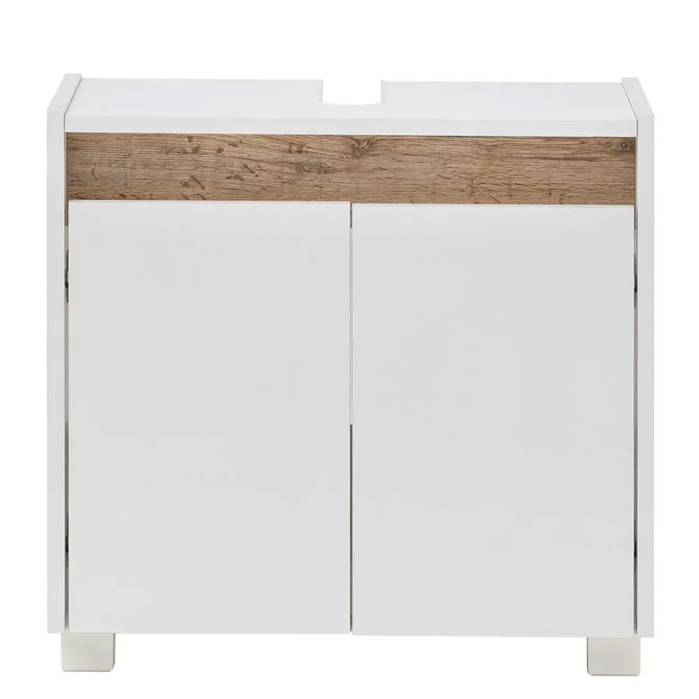 Wohnen Waschbeckenunterschrank in Weiß & Wildeiche - Etravia