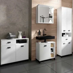 Wohnen Waschbeckenunterschrank in Weiß mit Schwarz - Envaton