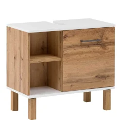 Wohnen Waschtisch|Waschbeckenunterschränke*Waschbeckenunterschrank in Eiche NB & Weiß - Voinla