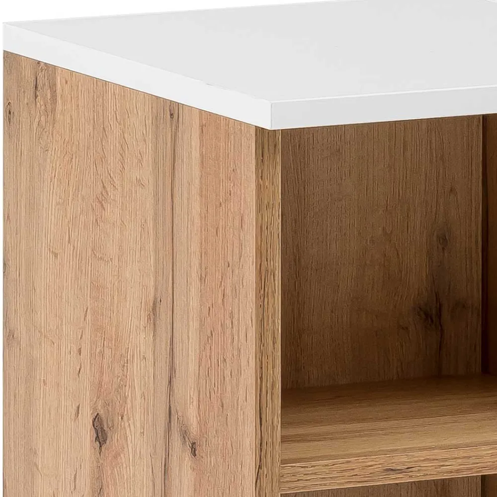 Wohnen Waschtisch|Waschbeckenunterschränke*Waschbeckenunterschrank in Eiche NB & Weiß - Voinla