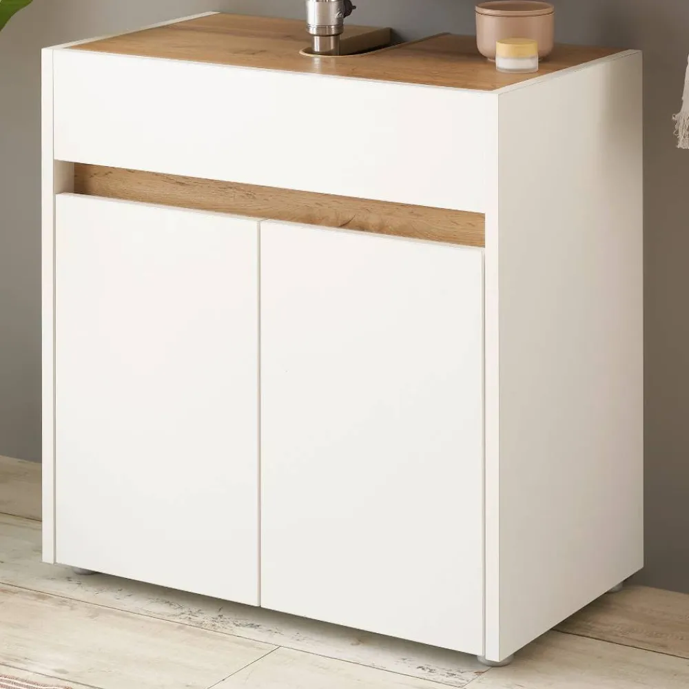 Wohnen Waschbeckenunterschrank in Weiß - Nonessia