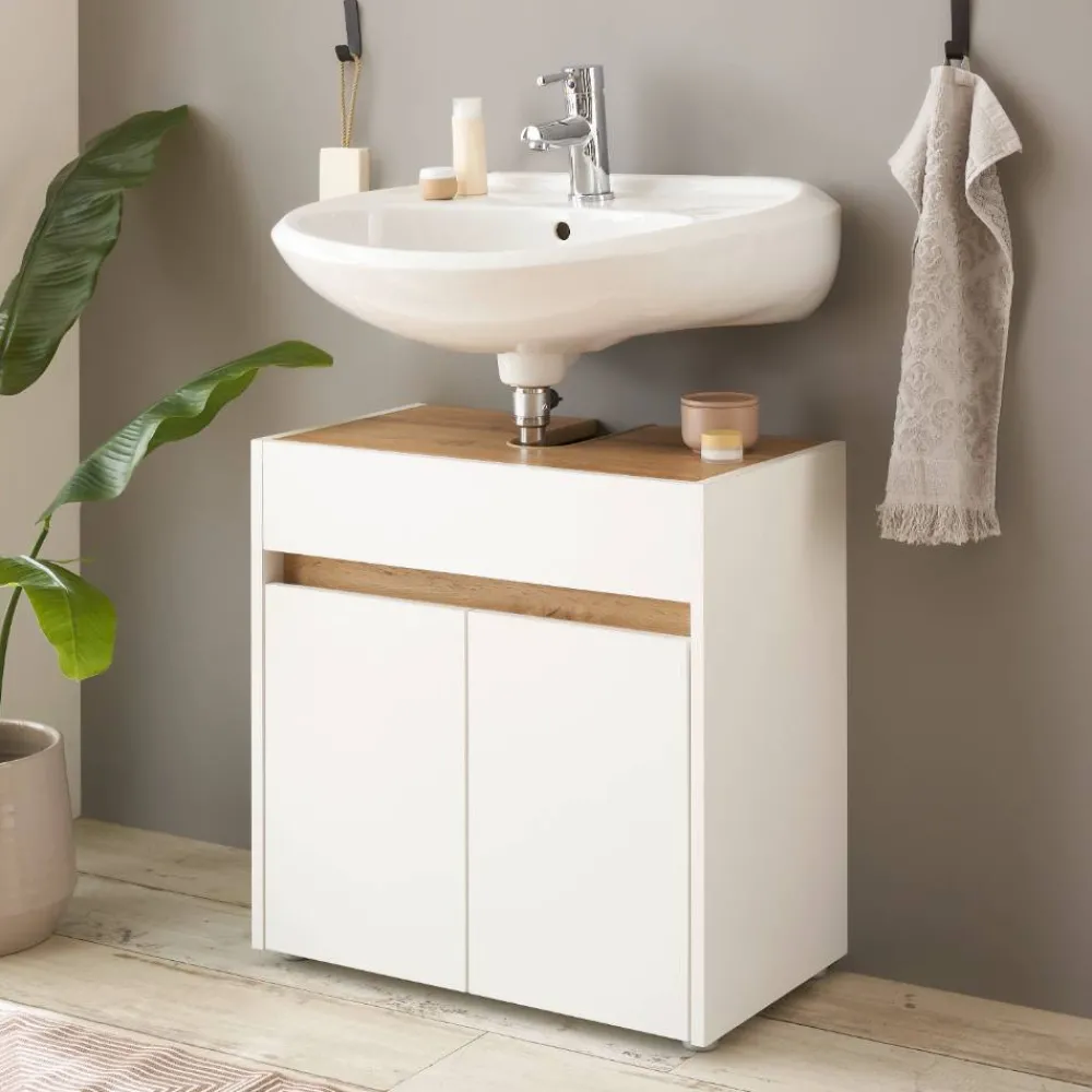 Wohnen Waschbeckenunterschrank in Weiß - Nonessia