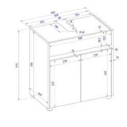 Wohnen Waschbeckenunterschrank in Weiß - Nonessia