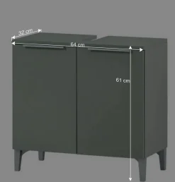 Wohnen Waschbeckenunterschrank in Graugrün - Liz